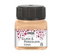 Kreul 16249 - Glass & Porcelain Classic Metallic Champagne, en Pot de 20 ML, Peinture Brillante pour Verre et Porcelaine à Base d'eau, séchage Rapide, Opaque