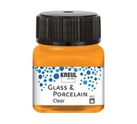 Kreul 16292 - Glass & Porcelain Clear Orange, en Pot de 20 ML, Peinture Transparente pour Verre et Porcelaine, à Base d'eau, séchage Rapide, Claire comme du Cristal
