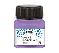 Kreul 16295 - Glass & Porcelain Clear Lilas, en Pot de 20 ML, Peinture Transparente pour Verre et Porcelaine, à Base d'eau, séchage Rapide, Claire comme du Cristal