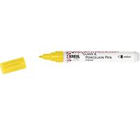 KREUL 16401 - Glass & Porcelain Pen Classic medium, jaune signal, pointe ogive, épaisseur de trait env. 2-4 mm, crayon à peinture pour porcelaine, couvrant et résistant à la lumière