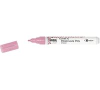 Kreul 16404 - Glass & Porcelain Pen Classic Medium, Rose, Pointe Ogive indéformable, épaisseur de Trait env. 2-4 mm, Crayon à Peinture pour Porcelaine, Couvrant et résistant à la lumière