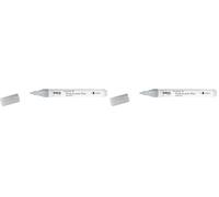 KREUL 16416 - Feutre pour verre et porcelaine, pointe ogive indéformable, largeur de trait env. 2-4 mm, couleur métallique brillante à base d'eau, sans solvant, Silver (Lot de 2)