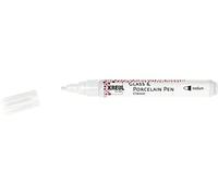 KREUL 16460 - Glass & Porcelain Pen Classic medium, blanc, pointe avec épaisseur de trait env. 2-4 mm, crayon de peinture pour porcelaine opaque et résistant à la lumière