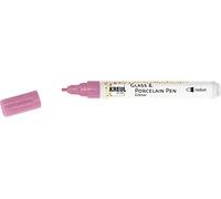 KREUL 16503 - Glass & Porcelain Pen Glitter rosé, largeur de trait env. 1-3 mm, peinture semi-transparente à base d'eau avec effet scintillant