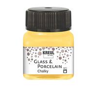 Kreul 16632 - Glass & Porcelain Chalky Yellow Safran, 20 ml verre, doux - Peinture mate pour verre et porcelaine à base d'eau, séchage rapide, opaque