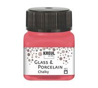 Kreul 16634 - Glass & Porcelain Chalky Cozy Red, 20 ml verre, doux - Peinture mate pour verre et porcelaine à base d'eau, séchage rapide, opaque