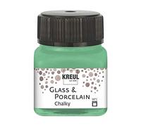Kreul 16640 - Glass & Porcelain Chalky Rosemary Green, 20 ml verre, doux - Peinture mate pour verre et porcelaine à base d'eau, séchage rapide, opaque