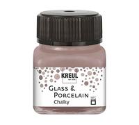 Kreul 16642 - Glass & Porcelain Chalky Mild Mocca, 20 ml verre, doux - Peinture mate pour verre et porcelaine à base d'eau, séchage rapide, opaque