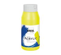 Kreul 17061 - Solo Goya Triton Peinture Acrylique Jaune Fluorescent, Flacon de 750 ML, séchage Rapide et Mat, Peinture à Base d'eau, qualité Studio, Bon Pouvoir Couvrant et Bon rendement