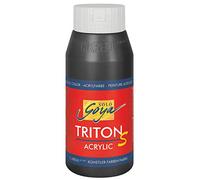 Kreul 17312 - Solo Goya Triton S peinture acrylique noir, flacon de 750 ml, séchage rapide avec effet brillant, peinture à base d'eau, qualité studio, bon pouvoir couvrant et bon rendement