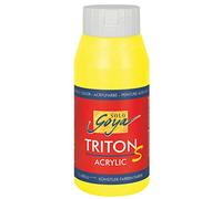 Kreul 17313 - Solo Goya Triton S Peinture Acrylique Citron, Flacon de 750 ML, séchage Rapide avec Effet Brillant, Peinture à Base d'eau, qualité Studio, Bon Pouvoir Couvrant et Bon rendement