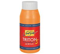Kreul 17314 - Solo Goya Triton S Peinture Acrylique Orange véritable, Flacon de 750 ML, séchage Rapide avec Effet Brillant, à Base d'eau, qualité étudiante, Polyvalente, Bonne couvrance