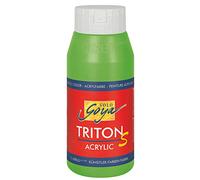 Kreul 17315 - Solo Goya Triton S Peinture Acrylique Jaune-Vert, Flacon de 750 ML, séchage Rapide avec Effet Brillant, Peinture à Base d'eau, qualité Studio, Bon Pouvoir Couvrant et Bon rendement
