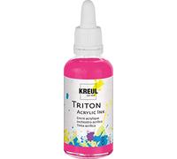 KREUL 17442 - Triton Acrylic Ink, Rouge Violet, 50 ml verre avec pipette pour doser et mélanger, haute intensité de couleur, séchage satiné, pour toile et papier