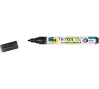 KREUL 17709 - Triton Acrylic Marker medium, noir, épaisseur de point 1 à 3 mm, pour lignes et écritures, séchage satiné, résistant aux intempéries sur supports absorbants