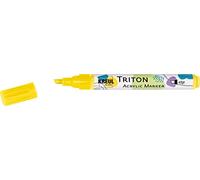 Kreul 17801 - Triton Acrylic Marker edge, jaune clair, pointe biseautée, épaisseur de trait env. 1 à 4 mm, marqueur acrylique pour décorer le papier, le bois, la pierre et bien plus encore