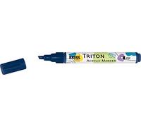 KREUL 17848 - Triton Acrylic Marker Edge, bleu foncé, épaisseur de point 1 à 4 mm, avec pointe Edge comme outil polyvalent, séchage satiné, résistant aux intempéries sur supports absorbants