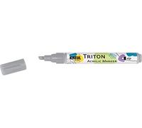 KREUL 17849 - Triton Acrylic Marker Edge, gris neutre, épaisseur de point 1 à 4 mm, avec pointe Edge comme outil polyvalent, séchage satiné, résistant aux intempéries sur supports absorbants