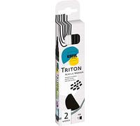 Kreul 17892 - Triton Acrylic Marker Edge, Set de 2, Blanc et Noir, à Base d'eau, séchage satiné, Crayons acryliques pour la création sur Papier, Bois, Pierre et Bien Plus Encore