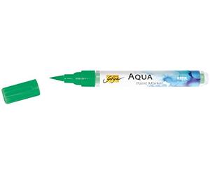Kreul 18108 - Solo Goya Aqua Paint Marker Vert Permanent, Crayon d'artiste avec Pointe Pinceau élastique et système de bâtonnets en Fibres, Peinture Soluble dans l'eau, pour Esquisser et colorier