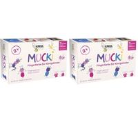KREUL 23051 - Mucki peinture au doigt pour enfants royaux, 6 x 50 ml en blanc, rose poussière de fée, rose, violet, bleu, trésor d'or, sans parabène, sans gluten, sans lactose, végétalien, lavable