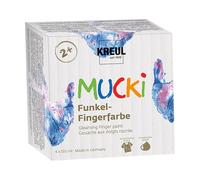 KREUL 2318 - Mucki scintillant - peinture au doigt, 4 x 150 ml en rose, bleu, argent et or, sans paraben, sans gluten, sans lactose et végétalien, lavable