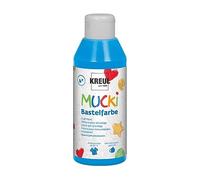 Kreul 24211 - Mucki Peinture de Bricolage pour Enfants, 250 ML en Bleu, Peinture pour Enfants à Base d'eau, Lavable, à Peindre avec Pinceau et éponge