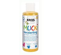 Kreul 24353 - Décoration Mucki - Or pailleté - Bouteille de 80 ML - Peinture à Base d'eau pour Enfants - sans paraben, sans Gluten, sans Lactose, végétalien, Lavable