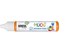 KREUL 24404 - Mucki Window Color, orange, stylo 29 ml, peinture pour fenêtres à base d'eau, sans paraben, sans gluten, sans lactose, végétalien, facile à peindre, lavable