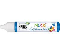 KREUL 24411 - Mucki Window Color, bleu foncé, 29 ml, peinture pour fenêtre à base d'eau, sans paraben, sans gluten, sans lactose, végétalien, facilement coloriable, lavable