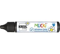 KREUL 24430 - Mucki Window Color Peinture contour noir, 29 ml, peinture pour fenêtre à base d'eau, sans paraben, sans gluten, sans lactose, végétalien, facile à colorier, lavable