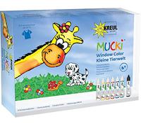 Mucki 24451-Window Color Set Petit Monde Animal, Films Et Modèle Auto-Copiant, 7x 29ml