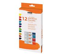 KREUL 26250 - El Greco Set de 12 tubes de gouache de 12 ml Matériel de base pour les écoliers, les artistes et les étudiants