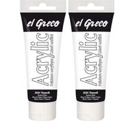 KREUL 28301 - El Greco Acrylic Peinture acrylique Tube de 75 ml Blanc titane Peinture brillante riche en pigments Qualité étude Consistance similaire au beurre pour la peinture en empâtement