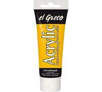 Kreul 28303 - El Greco Acrylic, tube de 75 ml en jaune cadmium, peinture acrylique brillante, hautement pigmentée, qualité d'étude, peut être peinte avec du beurre, pour une peinture pâteuse