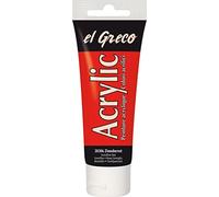 Kreul 28306 - El Greco Acrylic, tube de 75 ml en vermillon, peinture acrylique brillante, hautement pigmentée, qualité étude, peut être peinte avec du beurre, pour une peinture sans pâte