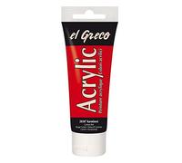 Kreul 28307 - El Greco Acrylic, tube de 75 ml en rouge carmin, peinture acrylique brillante hautement pigmentée de qualité étude, peut être peinte avec du beurre, pour une peinture sans pâte