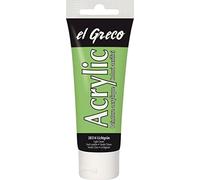 Kreul 28314 - El Greco Acrylic, tube de 75 ml en vert clair, peinture acrylique brillante, hautement pigmentée, qualité d'étude, peut être peinte avec du beurre, pour une peinture sans pâte