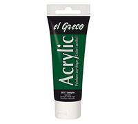 Kreul 28317 - El Greco Acrylic, tube de 75 ml en vert feuillage, peinture acrylique brillante hautement pigmentée de qualité étude, peut être peinte avec du beurre, pour une peinture pâteuse