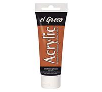Kreul 28320 - El Greco Acrylic, tube de 75 ml en terre de sienne brûlée, peinture acrylique brillante hautement pigmentée, peut être peinte avec du beurre, pour une peinture sans pâte