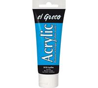 Kreul 28330 - El Greco Acrylic, tube de 75 ml en bleu azur, peinture acrylique brillante hautement pigmentée de qualité étude, peut être peinte avec du beurre, pour une peinture sans pâte