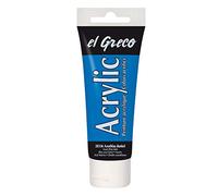 Kreul 28336 - El Greco Acrylic, tube de 75 ml en bleu azur foncé, peinture acrylique hautement pigmentée, brillante, qualité d'étude, peut être peinte avec du beurre, pour une peinture pâteuse