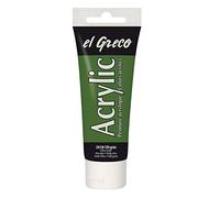 Kreul 28338 - El Greco Acrylic, tube de 75 ml en vert olive, peinture acrylique brillante hautement pigmentée de qualité étude, peut être peinte avec du beurre, pour une peinture sans pâte
