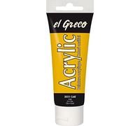 Kreul 28351 - El Greco Acrylic, tube de 75 ml en or, peinture acrylique hautement pigmentée, brillante, qualité d'étude, peut être peinte avec du beurre, pour une peinture pâteuse