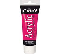 Kreul 28362 - El Greco Acrylic, tube de 75 ml en rose fluorescent, peinture acrylique brillante hautement pigmentée de qualité étude, peut être peinte avec du beurre, pour une peinture pâteuse