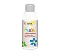 Kreul 28401 - Mucki peinture au doigt pour tissu, 250 ml en blanc, sans paraben, sans gluten, sans lactose et végétalienne, optimale pour l'application avec les doigts et les mains
