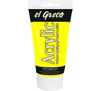 Kreul 28502 - El Greco Acrylic, Tube de 150 ML en Citron, Peinture Acrylique Brillante hautement pigmentée, qualité d'étude, Peut être Peinte avec du Beurre, pour Une Peinture pâteuse
