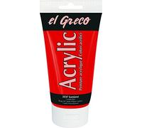 Kreul 28507 - El Greco Acrylic, Tube de 150 ML en Rouge Carmin, Peinture Acrylique Brillante hautement pigmentée, qualité étude, Peut être Peinte avec du Beurre, pour Une Peinture sans pâte