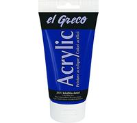 Kreul 28513 - El Greco Acrylic, tube de 150 ml en bleu cobalt foncé, peinture acrylique brillante hautement pigmentée, qualité d'étude, peut être peinte avec du beurre, pour la peinture pâteuse