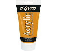 Kreul 28518 - El Greco Acrylic, Tube de 150 ML en Ocre Clair, Peinture Acrylique Brillante hautement pigmentée de qualité d'étude, Peut être Peinte avec du Beurre, pour Une Peinture pâteuse